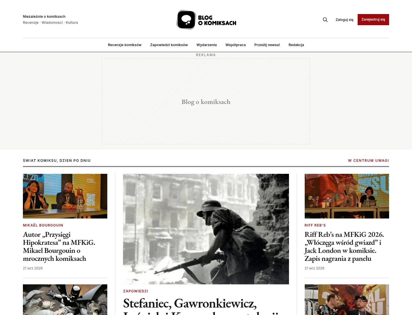 Odtworzony układ Journal, widok desktopowy